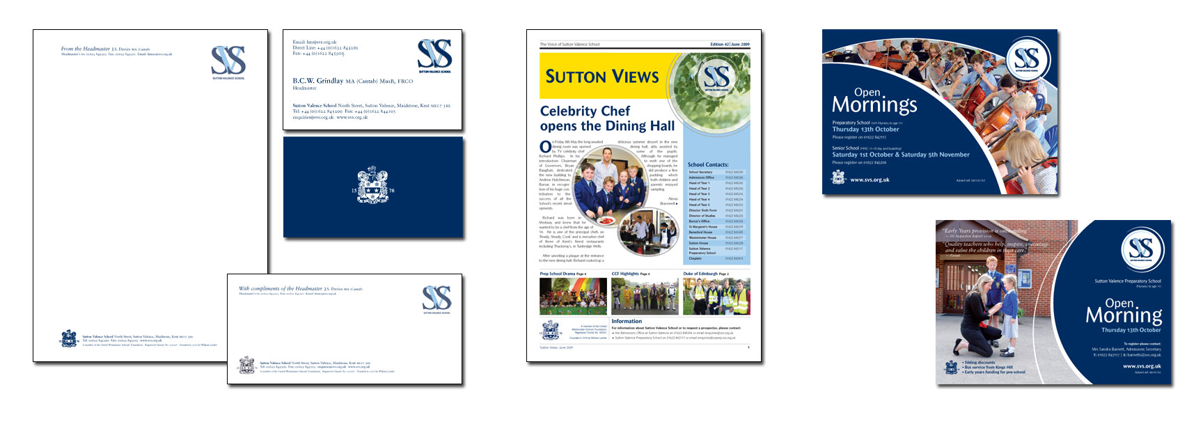 Sutton Valence School Stationery, Newsletter & ads – independent school branding – CHP Design