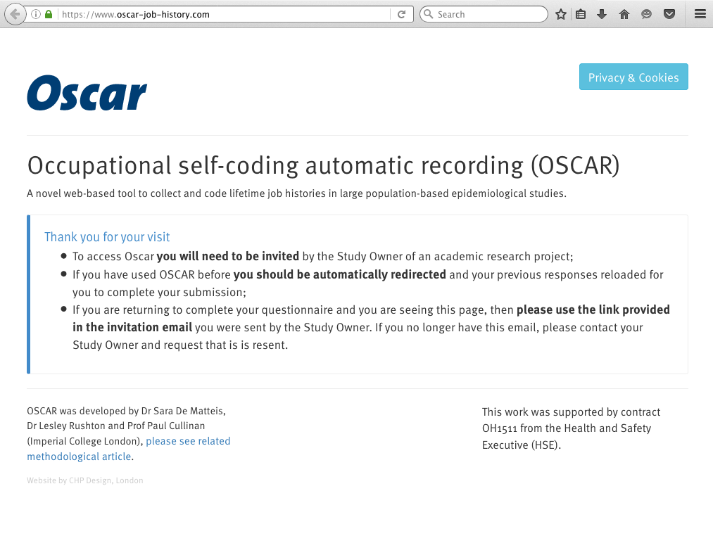 Occupational self-coding automatic recording (OSCAR) web application